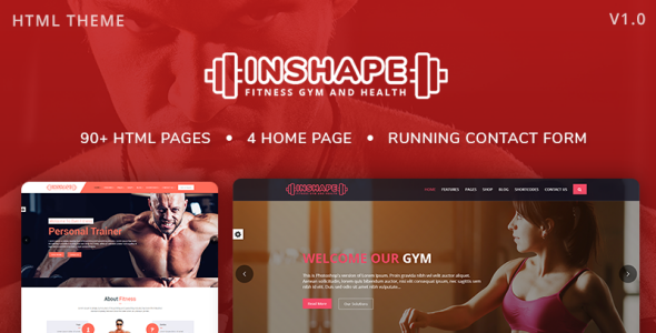 inshape: тренажерный зал, бодибилдинг, шаблон фитнес-сайта