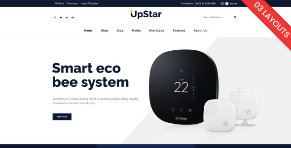 upstar универсальный магазин woocommerce тема