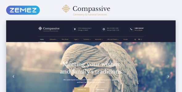 шаблон сайта cemetery &amp; funeral services html5