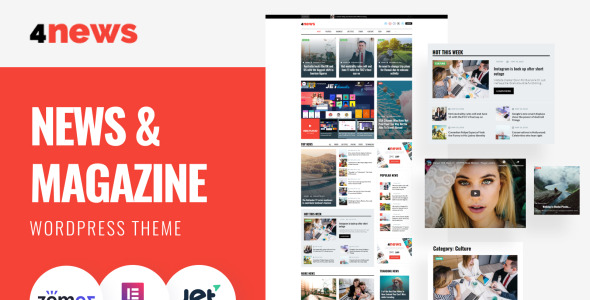 новости и журнал wordpress elementor theme
