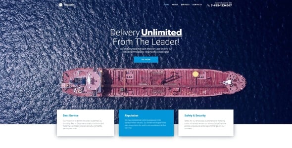 транспортные услуги отзывчивая тема wordpress elementor