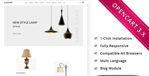 светящийся свет магазин отзывчивый магазин шаблон opencart