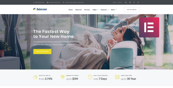финансовые услуги wordpress elementor тема