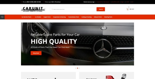 шаблон opencart запасных частей