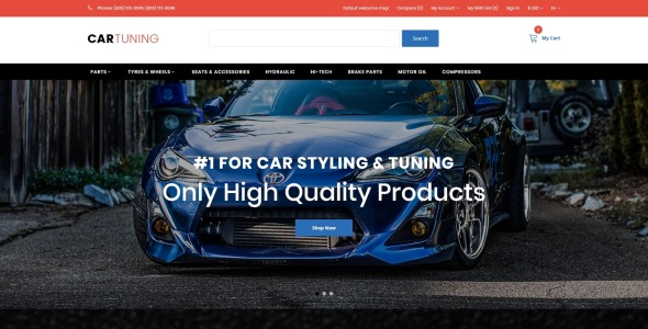 тюнинг автомобилей современный шаблон opencart