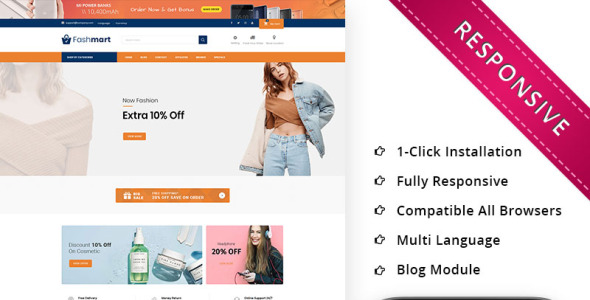 мега магазин отзывчивый шаблон opencart