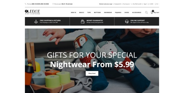 kids fashion &amp; clothing clean opencart template