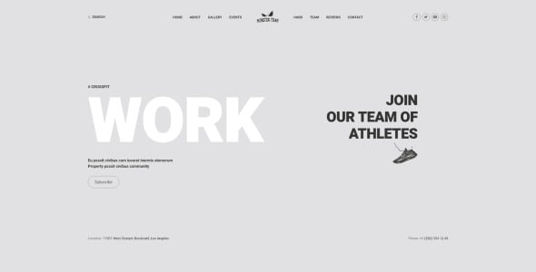 CrossFit Sticky Menu Bright Joomla Template