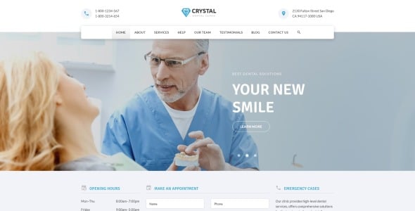 стоматология чистый bootstrap html шаблон целевой страницы