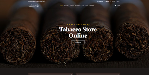 табак многостраничная чистая тема shopify