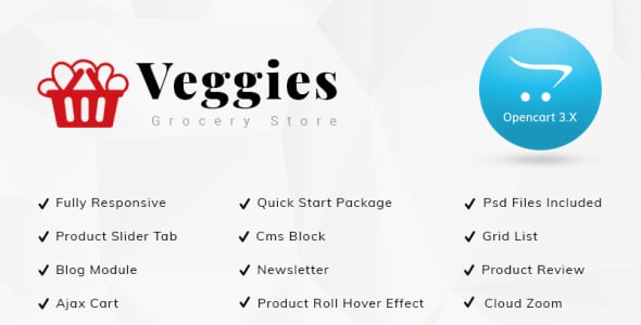 Veggies Grocery Store OpenCart Template