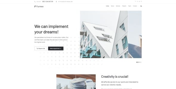 архитектура многофункциональная современная тема wordpress elementor