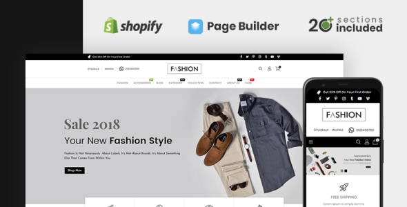 модная одежда и аксессуары shopify тема