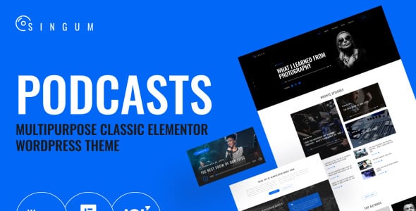 подкастер универсальная классическая тема wordpress elementor