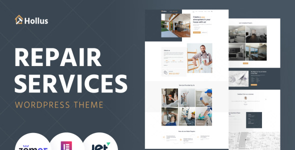 ремонтные услуги многофункциональная современная тема wordpress elementor