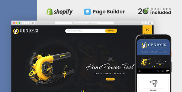 гениальный магазин электроинструментов shopify тема