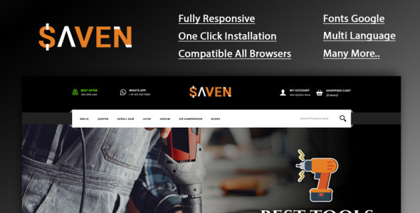 Tools Part OpenCart Template