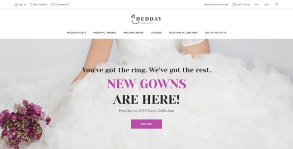 свадебный адаптивный шаблон prestashop theme