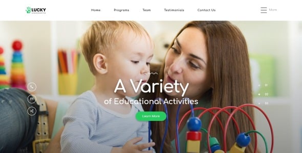детский сад чистый html шаблон целевой страницы