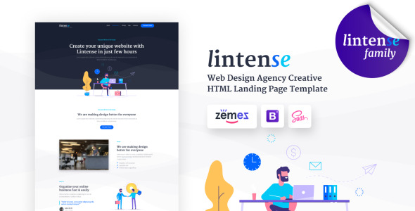 агентство веб дизайна creative html landing page template