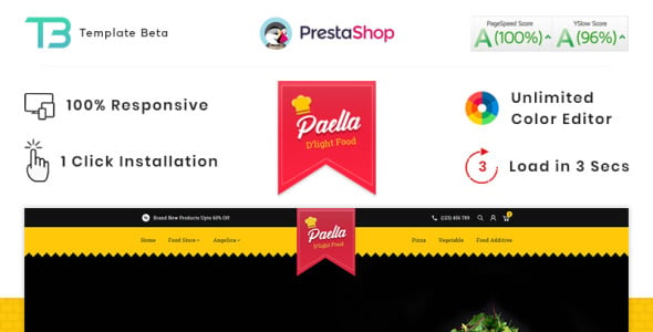 Paella Delight Food And Restaurant PrestaShop Theme
