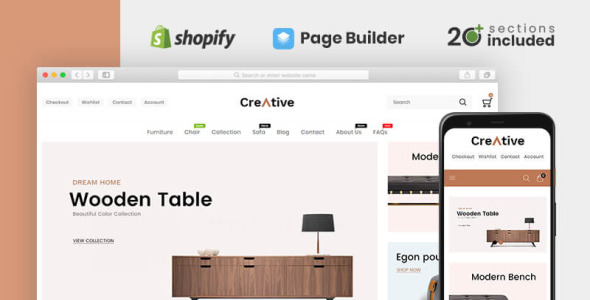 креативный магазин дерева и мебели shopify theme