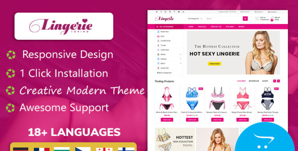 lingerie responsive opencart template