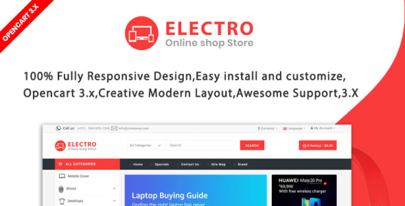 electro лучший шаблон opencart для электроники