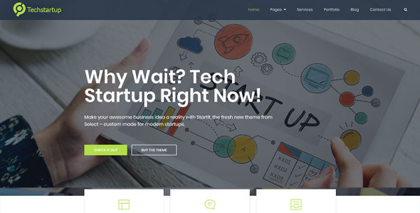tech startup инновации wordpress тема