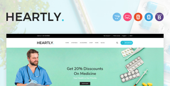 шаблон heartly opencart