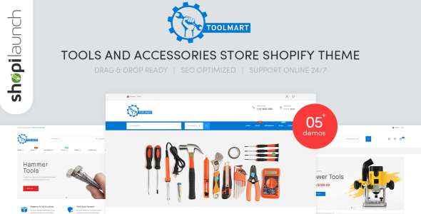 магазин инструментов и аксессуаров отзывчивая тема shopify