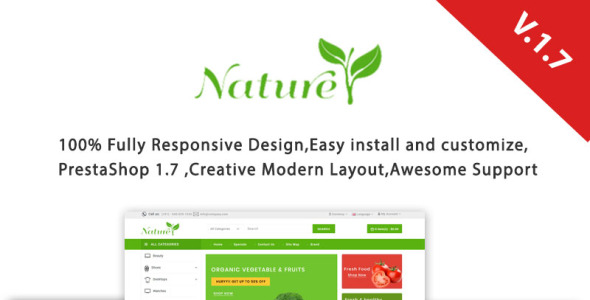 природа отзывчивая тема prestashop