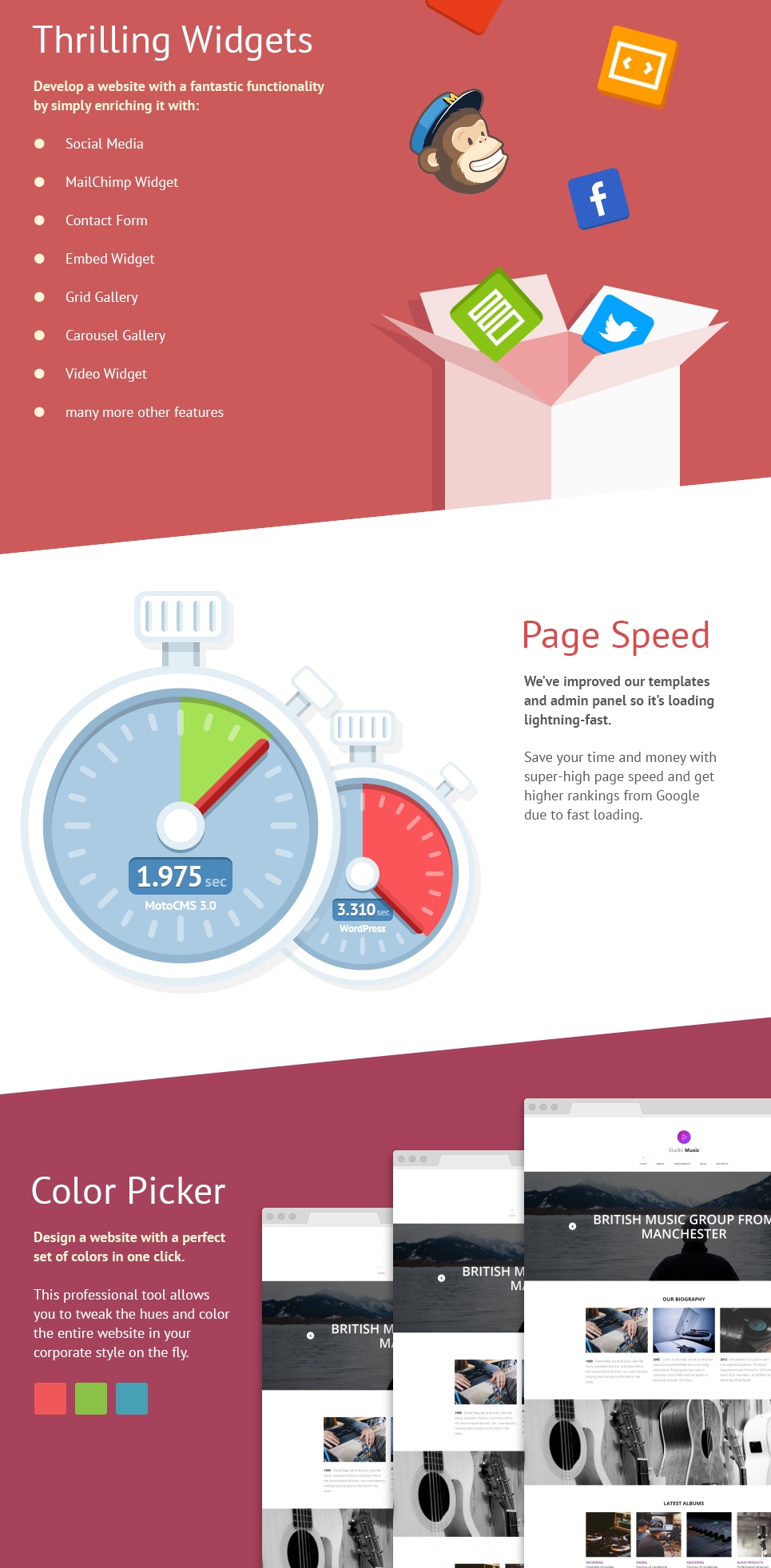 шаблон music band moto cms 3