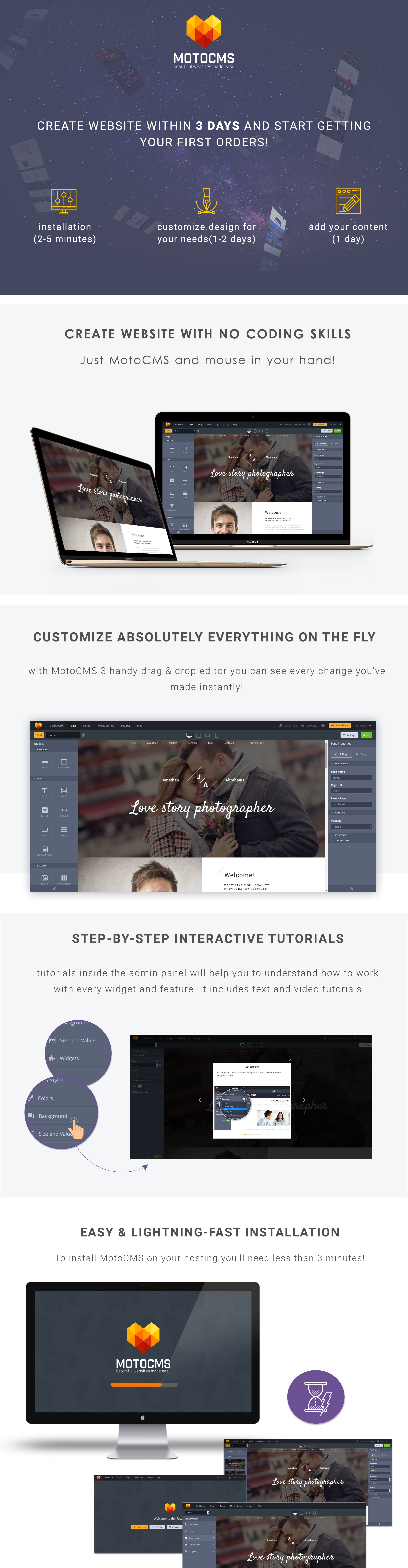 love story photographer moto cms 3 шаблон