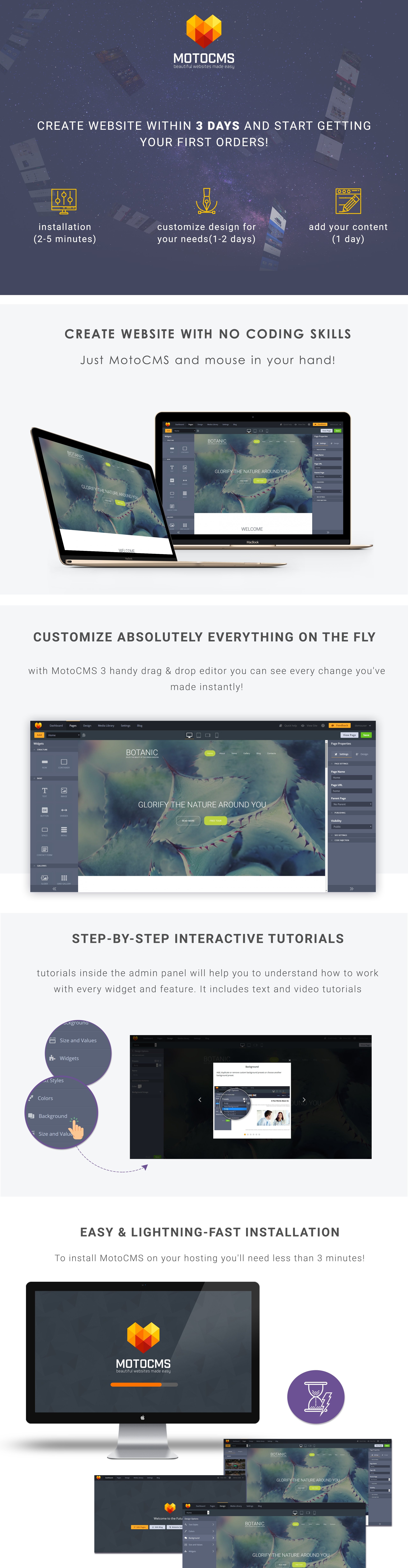 шаблон botanic responsive moto cms 3