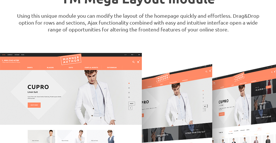 мужская одежда prestashop тема