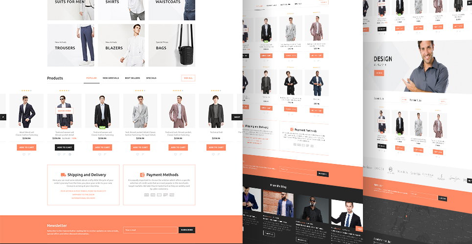 мужская одежда prestashop тема