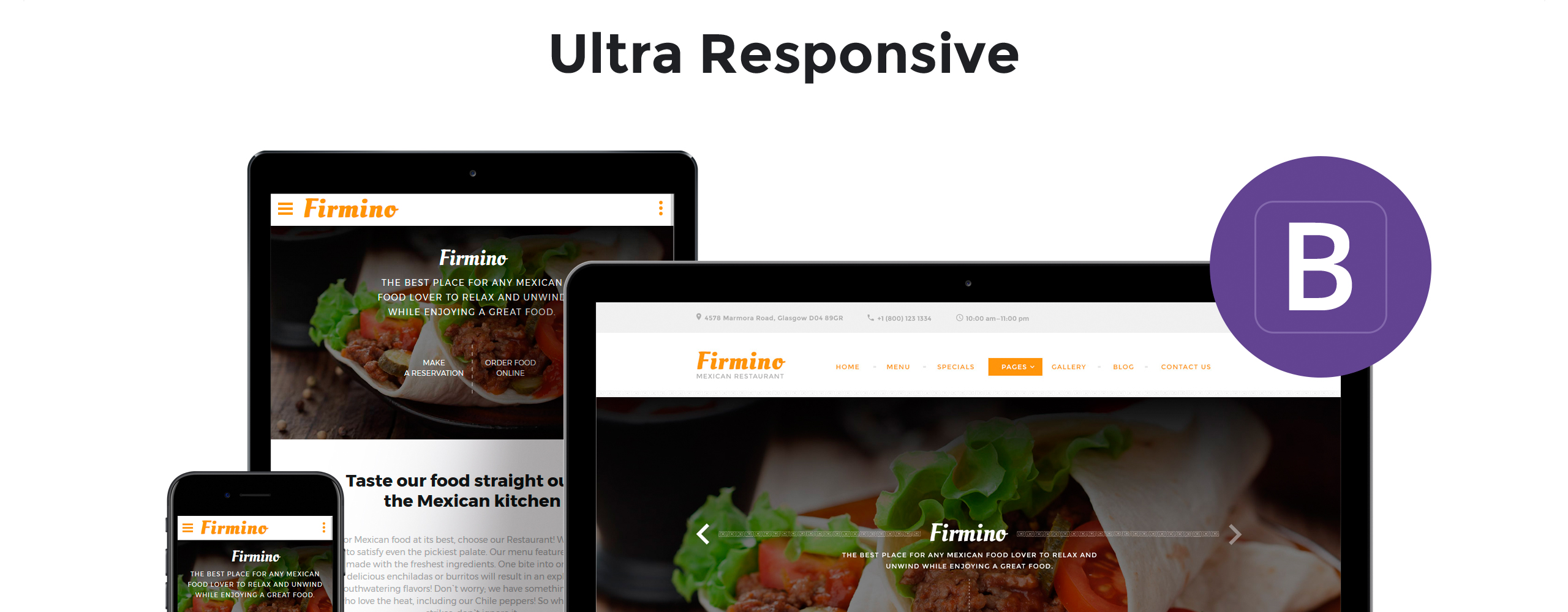 многостраничный шаблон сайта мексиканского ресторана