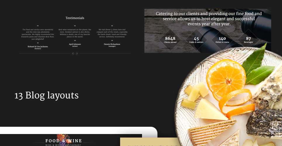 шаблон сайта food wine