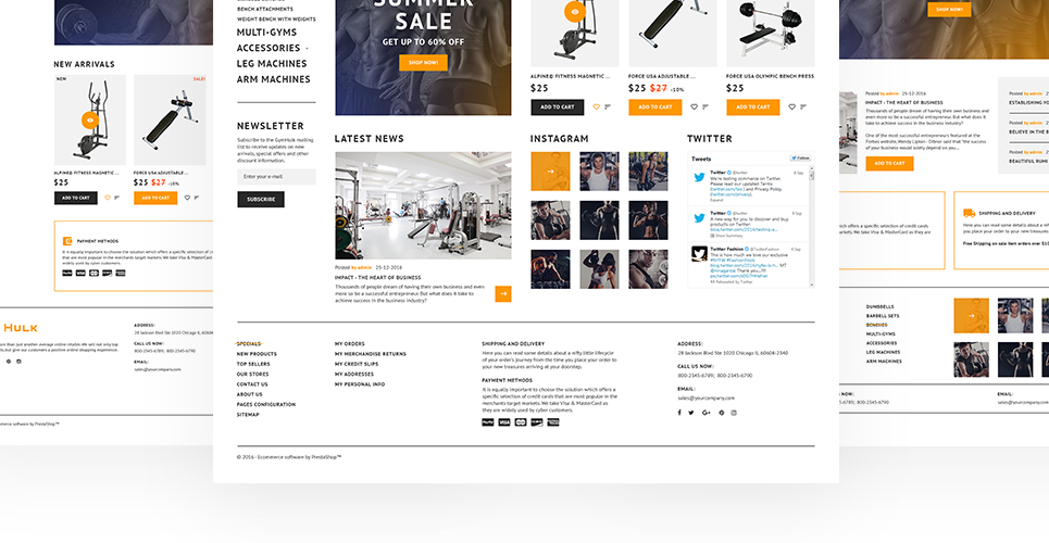 тема prestashop для тренажерного зала