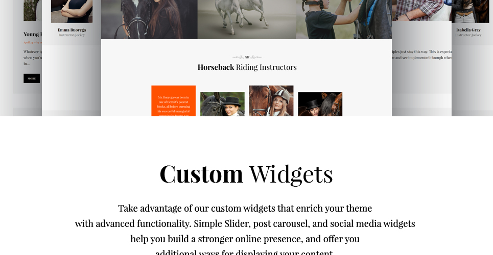 Конный спорт и верховая езда клуб wordpress тема