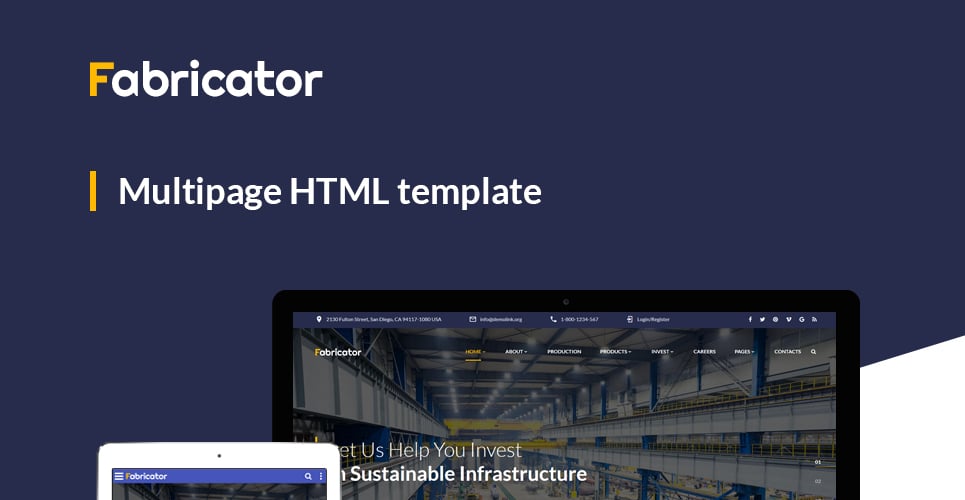 шаблон сайта промышленной компании html5