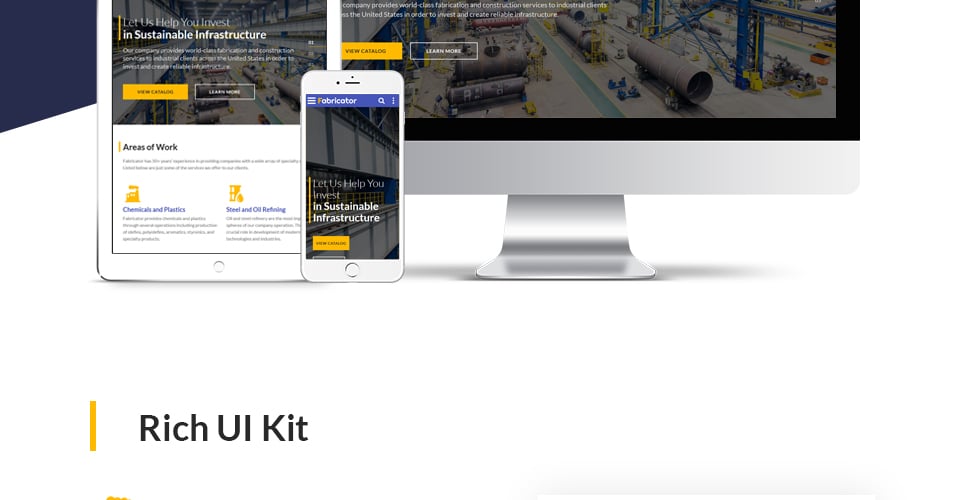 шаблон сайта промышленной компании html5