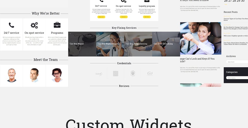 услуга замены автомобильных ключей wordpress theme