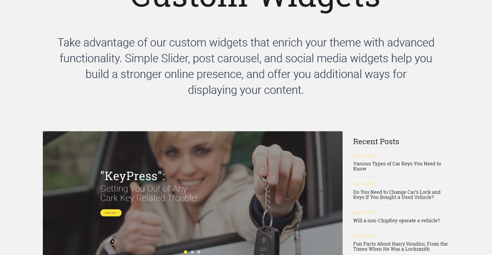 услуга замены автомобильных ключей wordpress theme