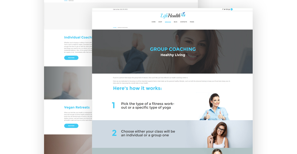 адаптивная тема wordpress healthy lifestyle coach