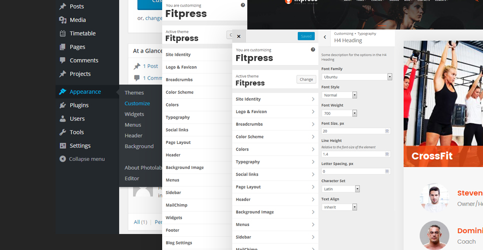 Фитнес и тренажерный зал wordpress тема