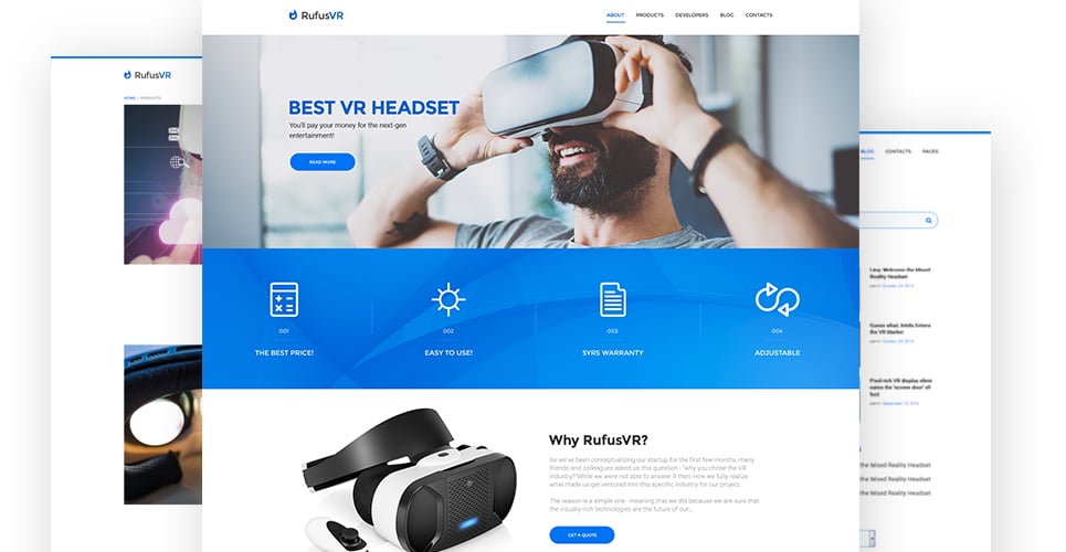 vr startup отзывчивая тема wordpress