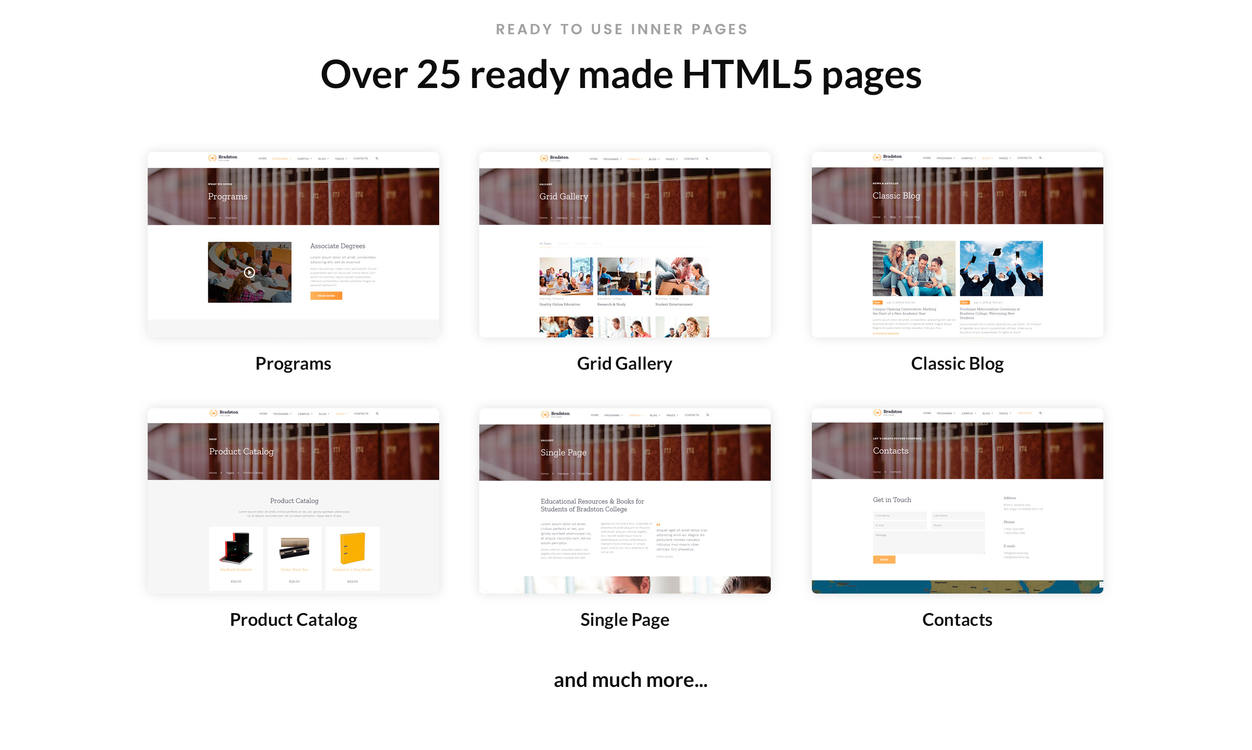 колледжи и университеты многостраничный чистый html шаблон сайта