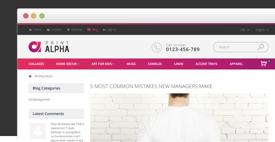 дизайн и декор prestashop тема